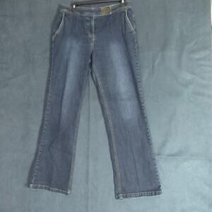 Motto Jeans Womens 14 Blue Bootcut Stretch Mid Rise Boho Hipster Cowgirl Denim